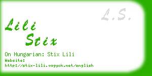 lili stix business card